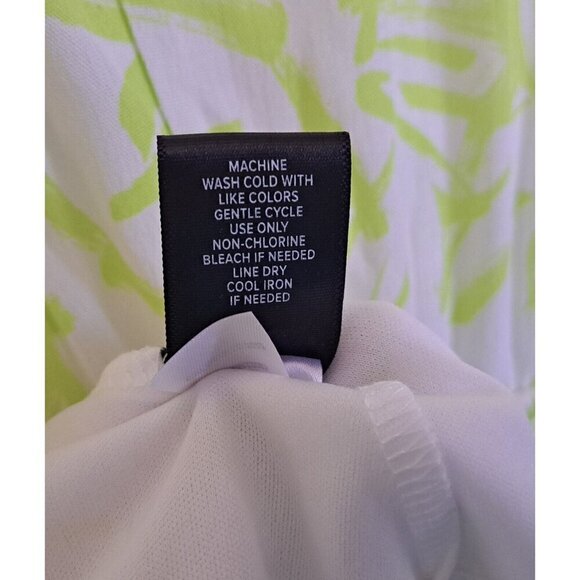 Torrid Women's 4 (4XL) Green White Print Long Sleeve V-Neck Dress New W/O Tags - Picture 13 of 14